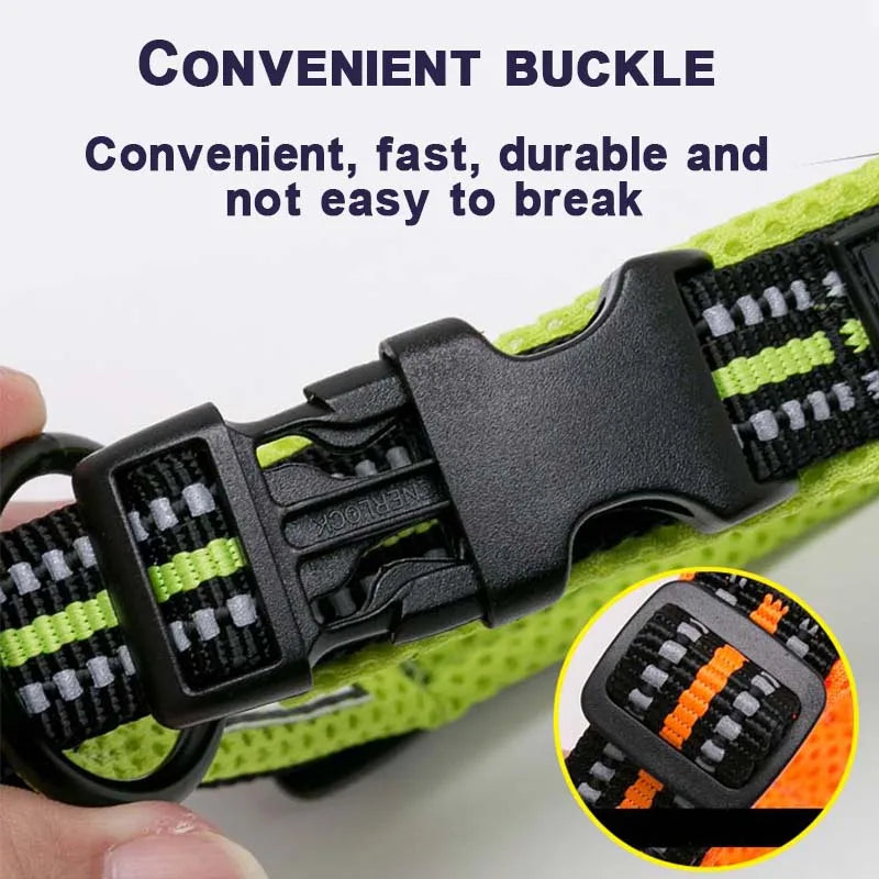 Dog Walking Collar Comfort Padded with Buckle Nylon Traveling Collar Tactical Dog Supplies 11 Colors Size XXS-XXXL