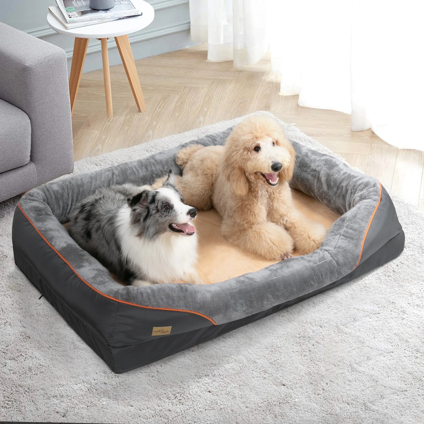 Large Dog Bed, Soft Comfortable, Anti-Allergy, Warm Fleece, Removable Washable Cover, Pet Bed, Waterproof
