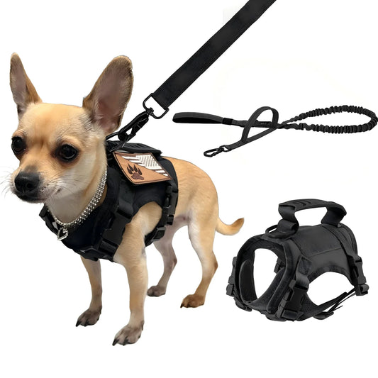 Tactical Cat or 
Puppy Harness Leash Set For Small Dogs Adjustable Cat Harnesses Vest For Training Walking Military Cats Dog Accessories